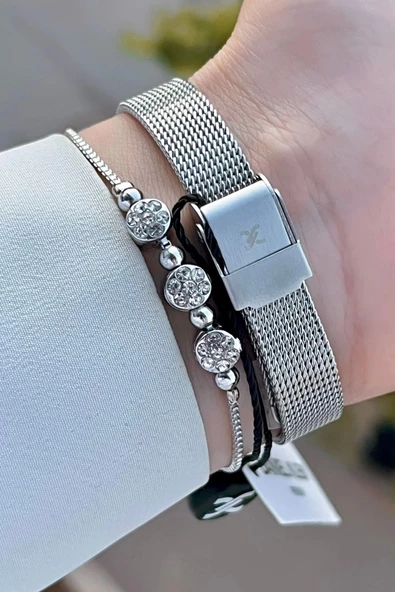 Daniel Klein DKISTE1219 Kadranı Pembe Kordonu Gümüş Renk Hediye Paketli Kadın Kol Saati ve Bileklik - Resim 5