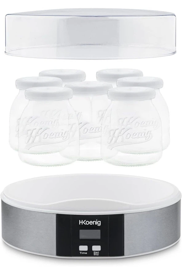 Yoğurt Yapma Makinesi Paslanmaz Çelik 12 Cam Kavanoz 2,4 litre - 2