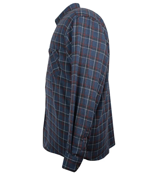 Erkek Büyük Beden 125 Kilo İçin Uygun Pamuklu Uzun Kollu Oduncu Gömlek - Resim 2