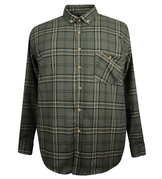 Erkek Büyük Beden 125 Kilo İçin Uygun Pamuklu Uzun Kollu Oduncu Gömlek