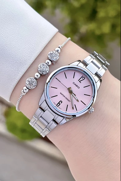 Casio CSISTE66 Kadranı Pembe Kordonu Gümüş Renk Hediye Paketli Kadın Kol Saati - Resim 3