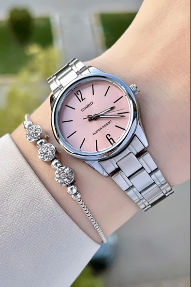Casio CSISTE66 Kadranı Pembe Kordonu Gümüş Renk Hediye Paketli Kadın Kol Saati ürün görseli 1