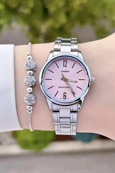Casio CSISTE66 Kadranı Pembe Kordonu Gümüş Renk Hediye Paketli Kadın Kol Saati - Resim 2