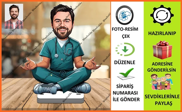 Bay Doktor Karikatür Biblo,Sevgiliye Hediye,Doğum Günü Hediyesi ürün görseli