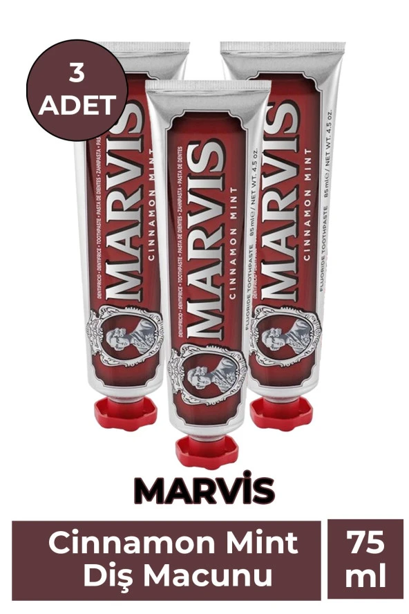 Marvis Cinnamon Mint Diş Macunu 85 ml 3 Adet