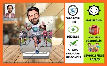 Şampiyon Sporcu Karikatür Biblo,Sevgiliye Hediye,Doğum Günü Hedi