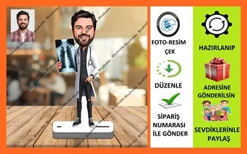 Radyolog Karikatür Biblo,Sevgiliye Hediye,Doğum Günü Hediyesi ürün görseli