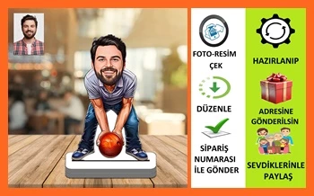 Bowling Karikatür Biblo,Sevgiliye Hediye,Doğum Günü Hediyesi