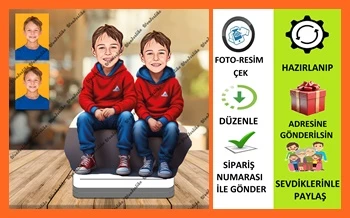 Kardeşler Karikatür Biblo,Sevgiliye Hediye,Doğum Günü Hediyesi ürün görseli