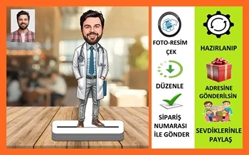 Doktor Karikatür Biblo,Sevgiliye Hediye,Doğum Günü Hediyesi - 1