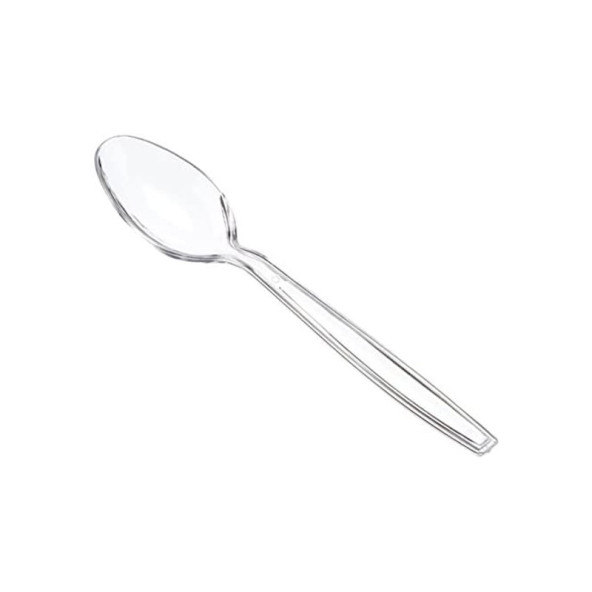 Plastik Kaşık 100'lü Kullan At Şeffaf Plastik Kaşık Eko Kaşık - 2