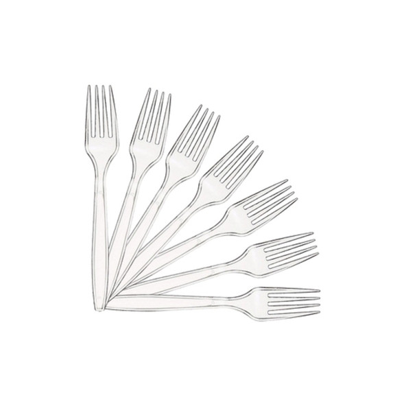 Plastik Çatal 100'lü Kullan At Eko Şeffaf Çatal - 3