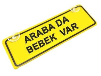 Arabada Bebek Var Sök-Tak Pratik yeni nesil Sarı Dekor Plaka