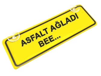 Asfalt Ağladı Bee Sök-Tak Pratik yeni nesil Sarı Dekor Plaka