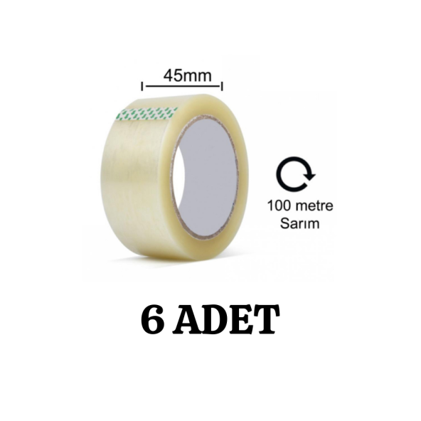 Koli Bandı Şeffaf 45 Mm X 100 Metre 6 Adet