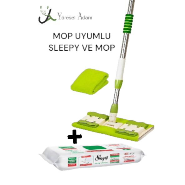 mop uyumlu yüzey temizlik havlusu 50 li + mop yöreseladam