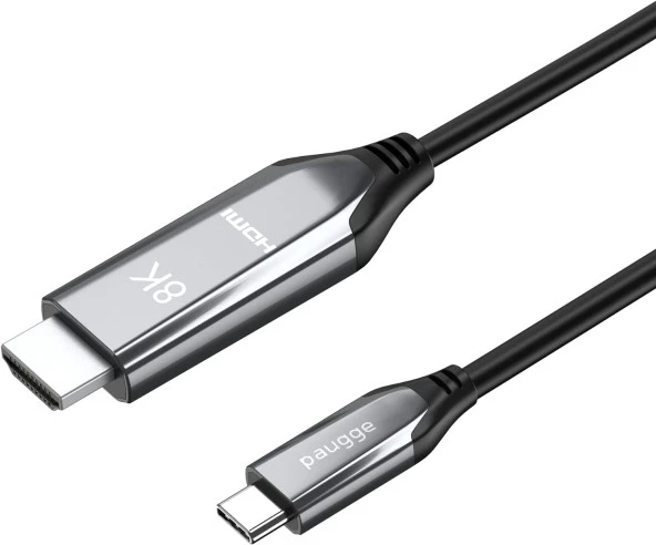 - USB C to HDMI 2.1 Kablo - Thunderbolt 4/3 Uyumlu, HDCP2.3/HDR/DSC, 8K 60Hz, 8K 30Hz, 4K 144Hz, 4K 120Hz, 4K 60Hz, 2 Metre (CHD21-PRO)