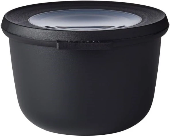 - Multi Bowl Cirqula Round - Kapaklı Saklama Kabı - Buzdolabı için hava geçirmez saklama kutusu ve mikrodalga fırın kabı olarak uygundur - 500 ml - Nordic Black