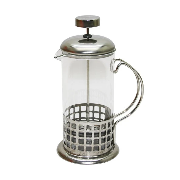 FRENCH PRESS 350ML CAM BİTKİ SÜZGEÇİ METAL KAFES - KAPAK