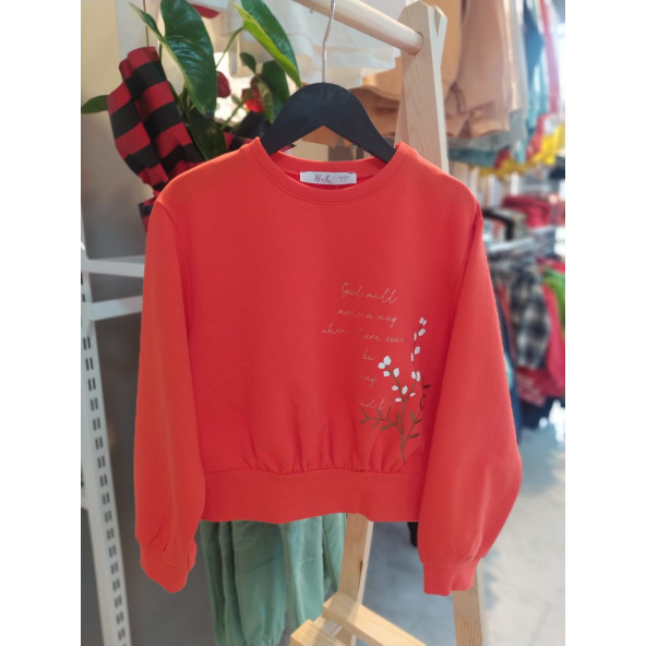 NK Kids kız çocuk crop sweat