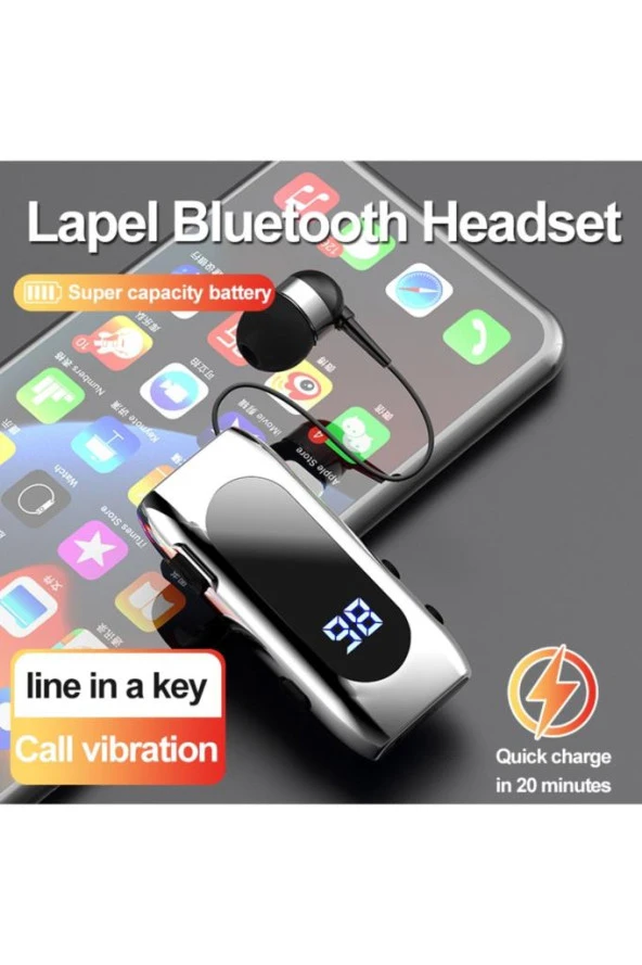 iPhone Xiaomi Samsung Lenovo Uyumlu Makaralı Titreşimli Dijital 5.2 Pro Bluetooth Kablosuz Kulaklık - 3