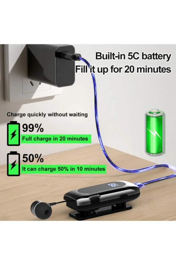 iPhone Xiaomi Samsung Lenovo Uyumlu Makaralı Titreşimli Dijital 5.2 Pro Bluetooth Kablosuz Kulaklık - 4