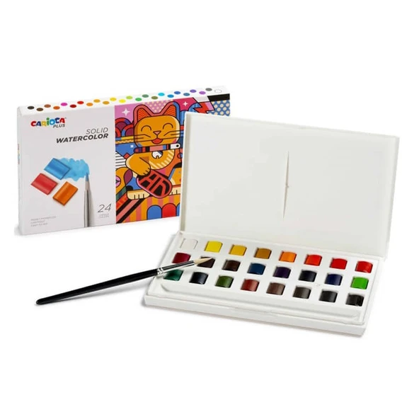 Carioca Plus Tablet Sulu Boya 24 Renk (Fırçalı) - Resim 3