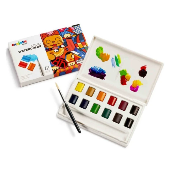Carioca Plus Tablet Sulu Boya 12 Renk (Fırçalı) ürün görseli