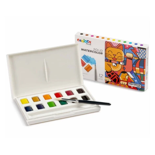 Carioca Plus Tablet Sulu Boya 12 Renk (Fırçalı) - Resim 3