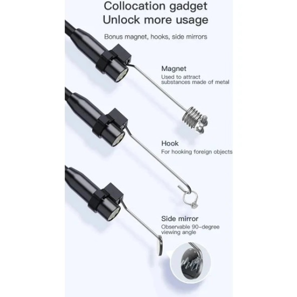 Endüstriyel Endoskop 10 Metre Yılan Kamera 4.3 Inç IPS Ekran IP67 Su Geçirmez Kamera HD1080P 8mm Lens (Araba- Boru Kanalizasyon Inceleme Kamerası) - 4