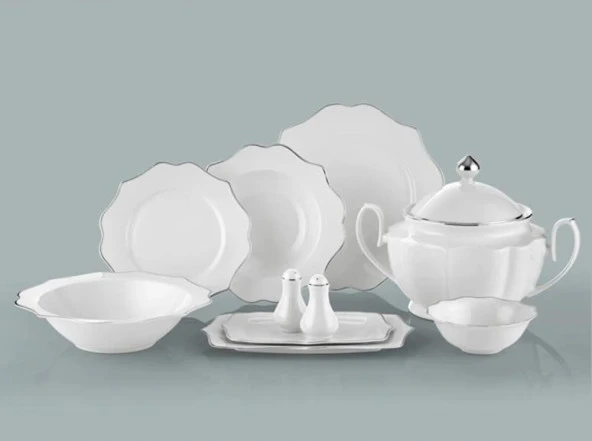 Royal London 12 Kişilik Çeyiz Diana Silver 60 Parça Yemek Takımı RL01-110