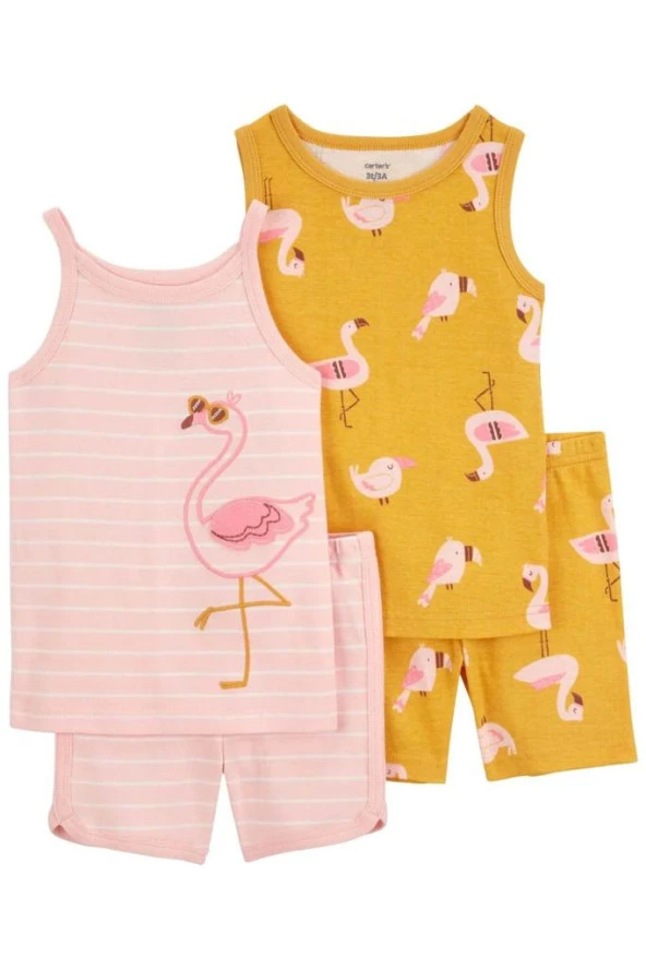 Carter's Kız Bebek 4'Lü Pijama Set 1Q515010 Karışık Renkli