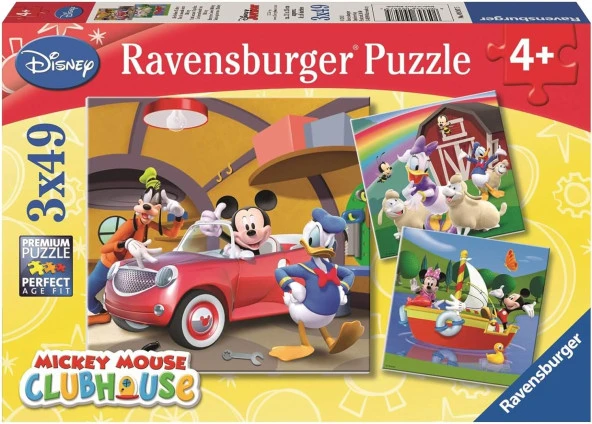 (92475) 3 X 49 Parça Puzzle Wd, Mickey Club House