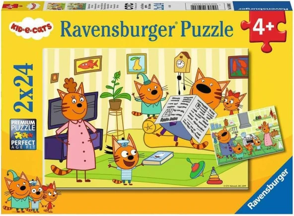 050802 Kid-E-Cats ile Evde Çocuk Puzzle, 2x24 Parça