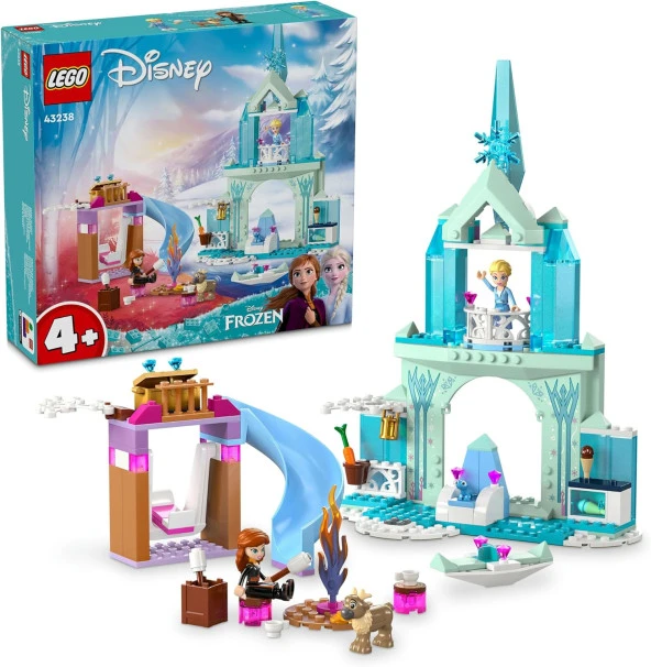 ǀ Disney Frozen Elsa nın Karlar Ülkesi Şatosu 43238-4 Yaş ve Üzeri Çocuklar için Elsa, Anna ve Olaf Minifigürü içeren Yaratıcı Oyuncak Yapım Seti (163 Parça)