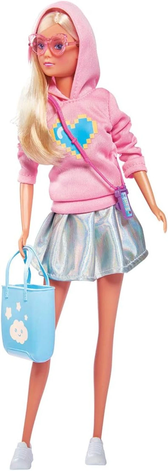 105733479, Steffi Love Bebek Moda Kıyafetli, Pastel Tonlar, Telefon ve Çanta aksesuarı ile birlikte, 29 cm, Pastel Fashion