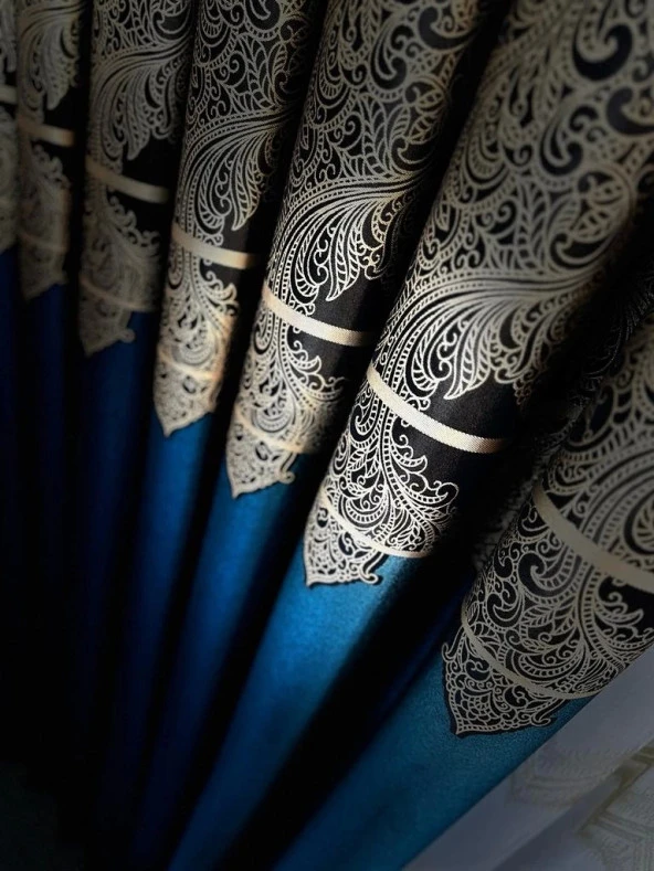 NİVEMESHOME MİLAS 671539 ZÜMRÜT YEŞİLİ 1/3 SIK PİLELİ FON PERDE APM - 7