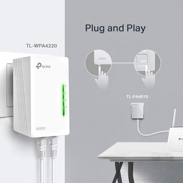 TP-Link TL-WPA4220T KIT 300 Mbps 2.4 Ghz Menzil Genişletici Powerline Kiti 3'lü - 4