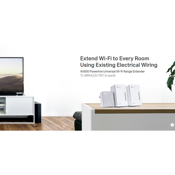 TP-Link TL-WPA4220T KIT 300 Mbps 2.4 Ghz Menzil Genişletici Powerline Kiti 3'lü - 9