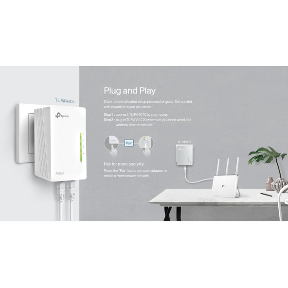 TP-Link TL-WPA4220T KIT 300 Mbps 2.4 Ghz Menzil Genişletici Powerline Kiti 3'lü - 11