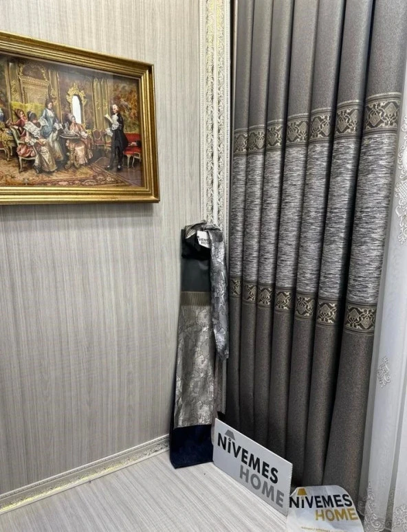 NİVEMESHOME LİKYA FT632120 V-5302 TOPRAK 1/3 SIK PİLELİ FON PERDE APM - 4