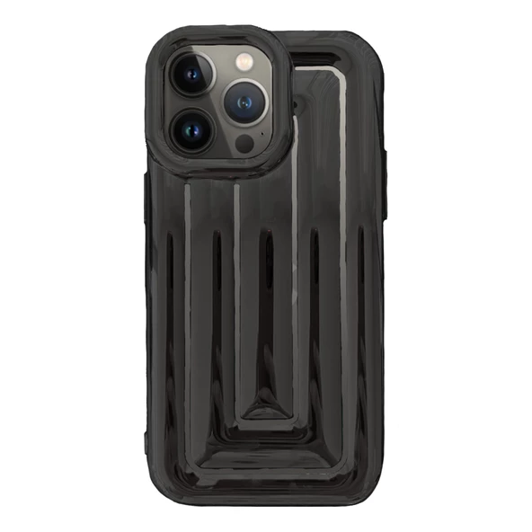 iPhone 13 Pro Rudra Seri Labirent Desen 3D Metalik Silikon Kapak - 11