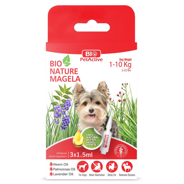 Bio Nature Magela - Köpek Dış Parazit Damlası (Bit ve Pire) 1-10 Kg - 1,5 ml-bpa-468