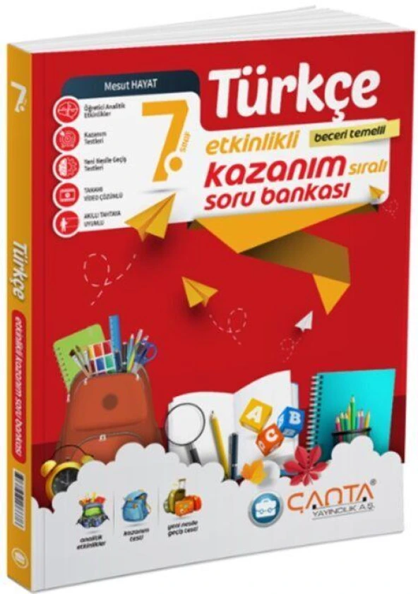 7. Sınıf Türkçe Etkinlikli Kazanım Soru Bankası Çanta Yayınları