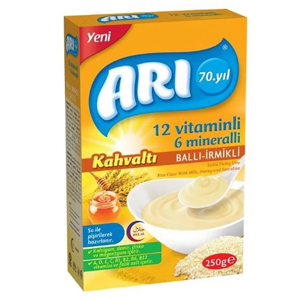 Arı 12 Vitaminli 6 Mineralli Sütlü Ballı İrmikli Pirinçli Kahvaltı 250 Gr