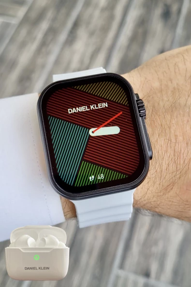 Daniel Klein DK1ISTE1164 Android/ios Uyumlu Arama Özellikli Gri Renk Kordonlu Akıllı Kol Saati ve Bluetooth Kulaklık