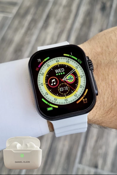 Daniel Klein DK1ISTE1164 Android/ios Uyumlu Arama Özellikli Gri Renk Kordonlu Akıllı Kol Saati ve Bluetooth Kulaklık - 2