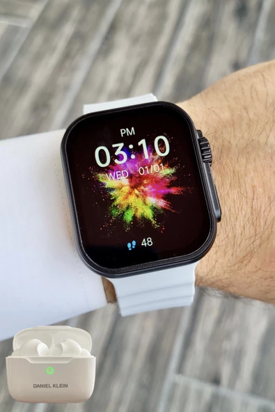 Daniel Klein DK1ISTE1164 Android/ios Uyumlu Arama Özellikli Gri Renk Kordonlu Akıllı Kol Saati ve Bluetooth Kulaklık - 4