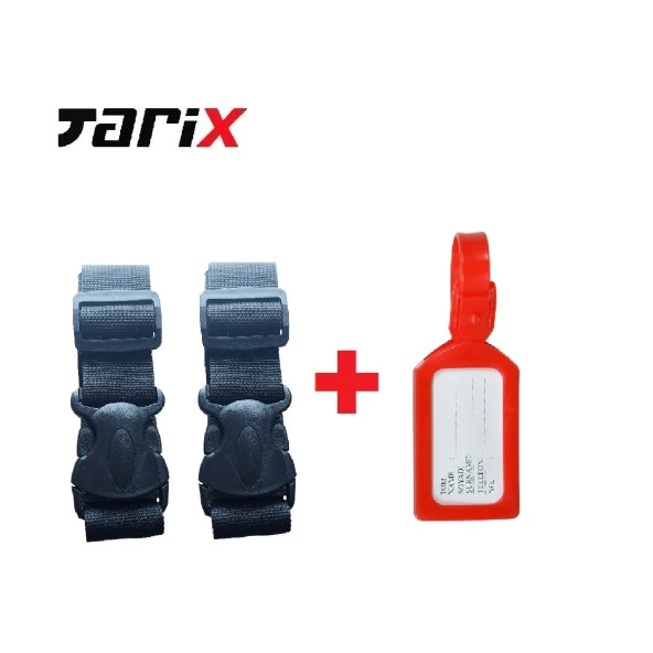 tarix 2 adet Siyah Valiz kemeri + 1 adet Kırmızı valiz etiketi - 2