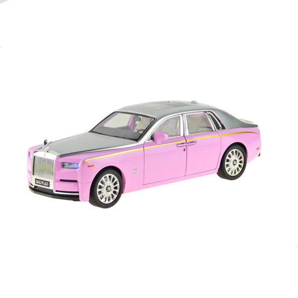 1:20 Ölçek Die-cast model Süper lüx Araba Metal Işıklı 26Cm Pembe